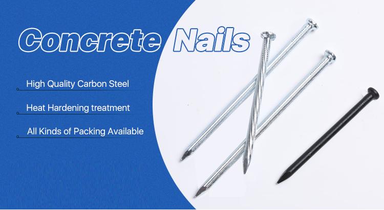 1" concrete nails 1lb pack
1-1/2" steel nails 1lb pack
2" concrete steel nails 20 pack
